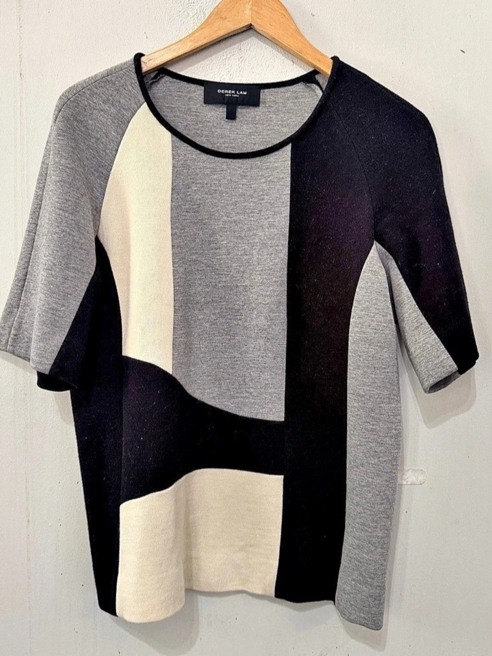 Derek Lam Color Block Wool short sleeve Sweater Like New made in Italy 🇮🇹